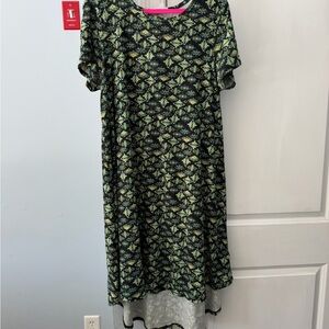 LuLaRoe High Low Dress in Black and Green
